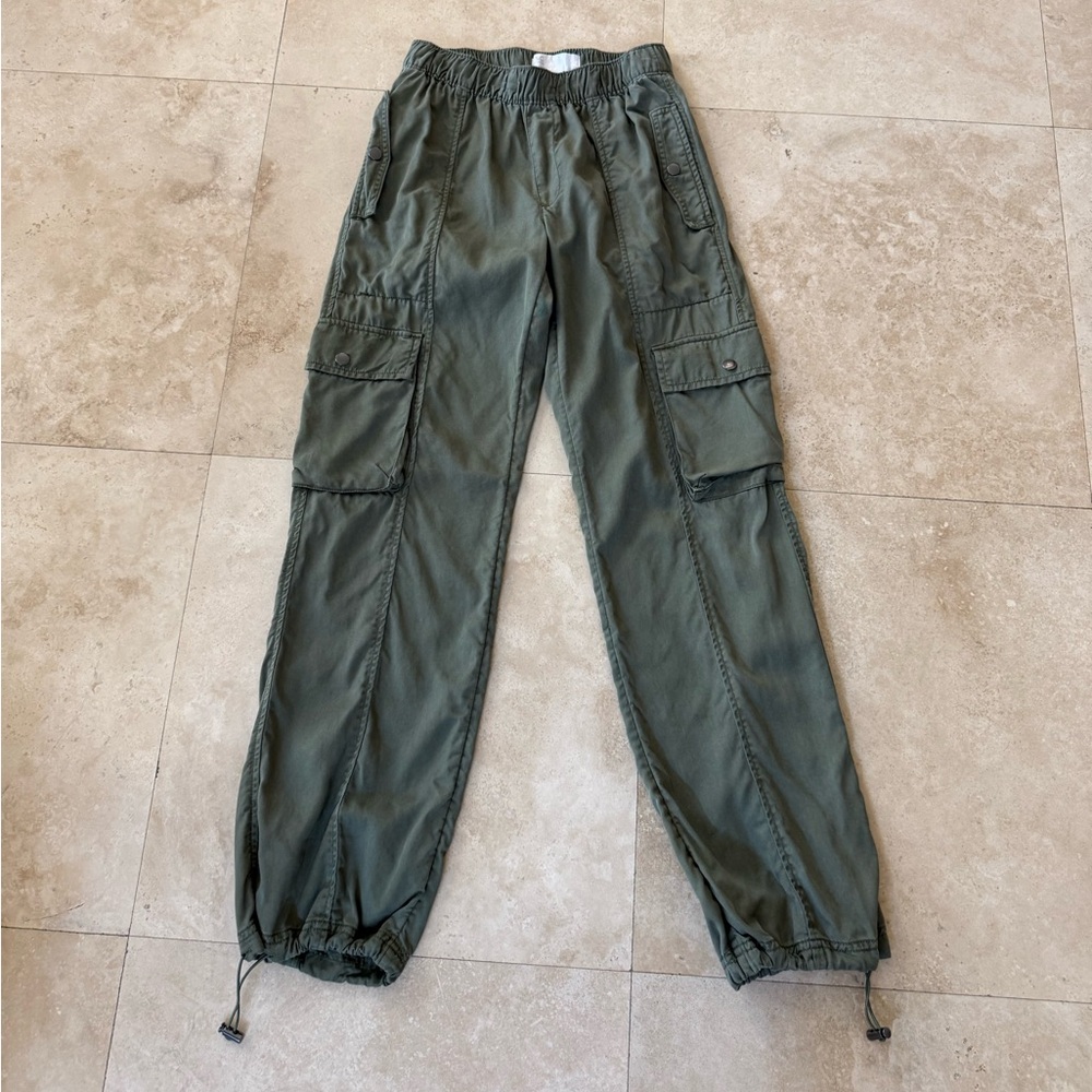 C.C Olive Green Elastic Waist Cargo Pants